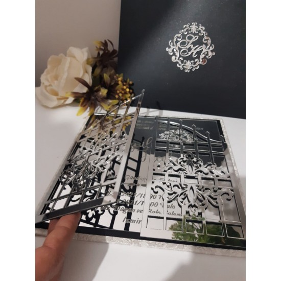 Aynalı Düğün Davetiyesi HD05DVدعوة الاكريليك