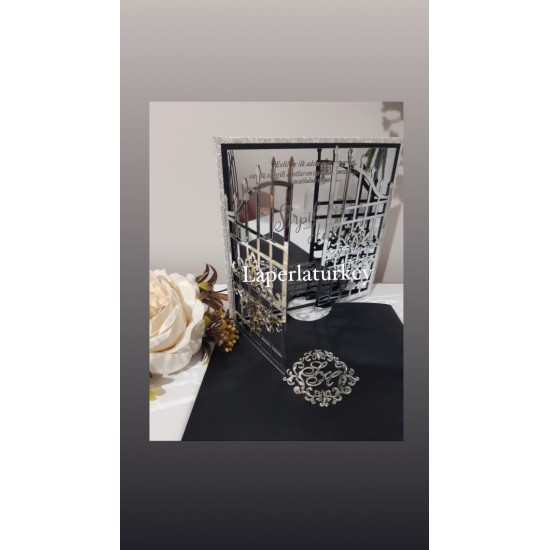 Aynalı Düğün Davetiyesi HD05DVدعوة الاكريليك