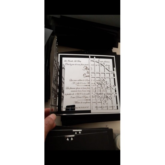 Aynalı Düğün Davetiyesi HD05DVدعوة الاكريليك