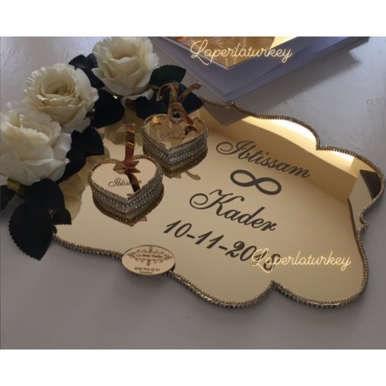 Gold Ayna Yüzük Tepsisi HD15K